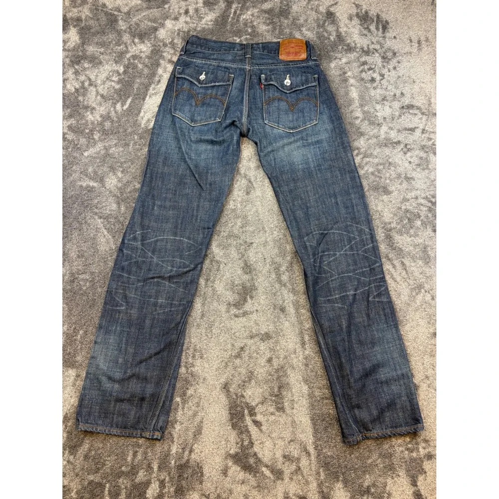 Levi's The Original Jeans Mens 32x34 Blue Slim Straight Dark Wash Denim